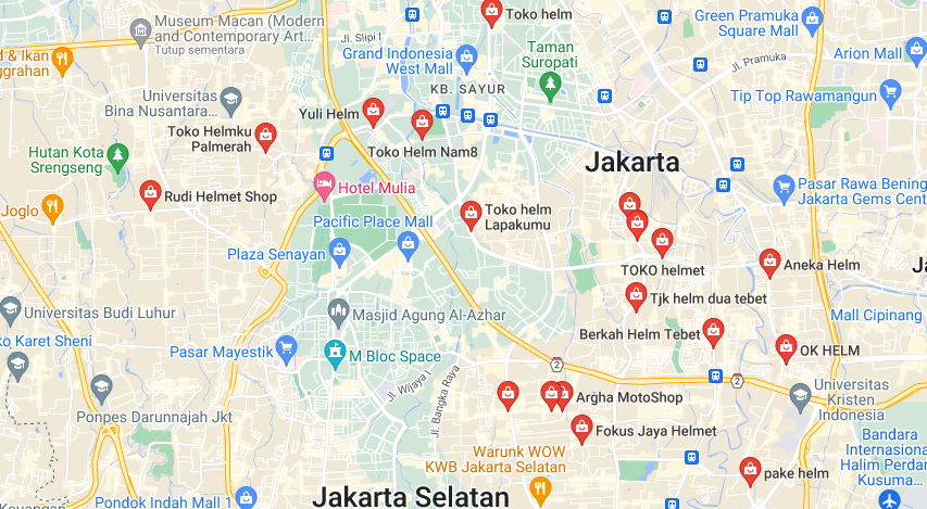 Toko helm Terdekat di Jakarta